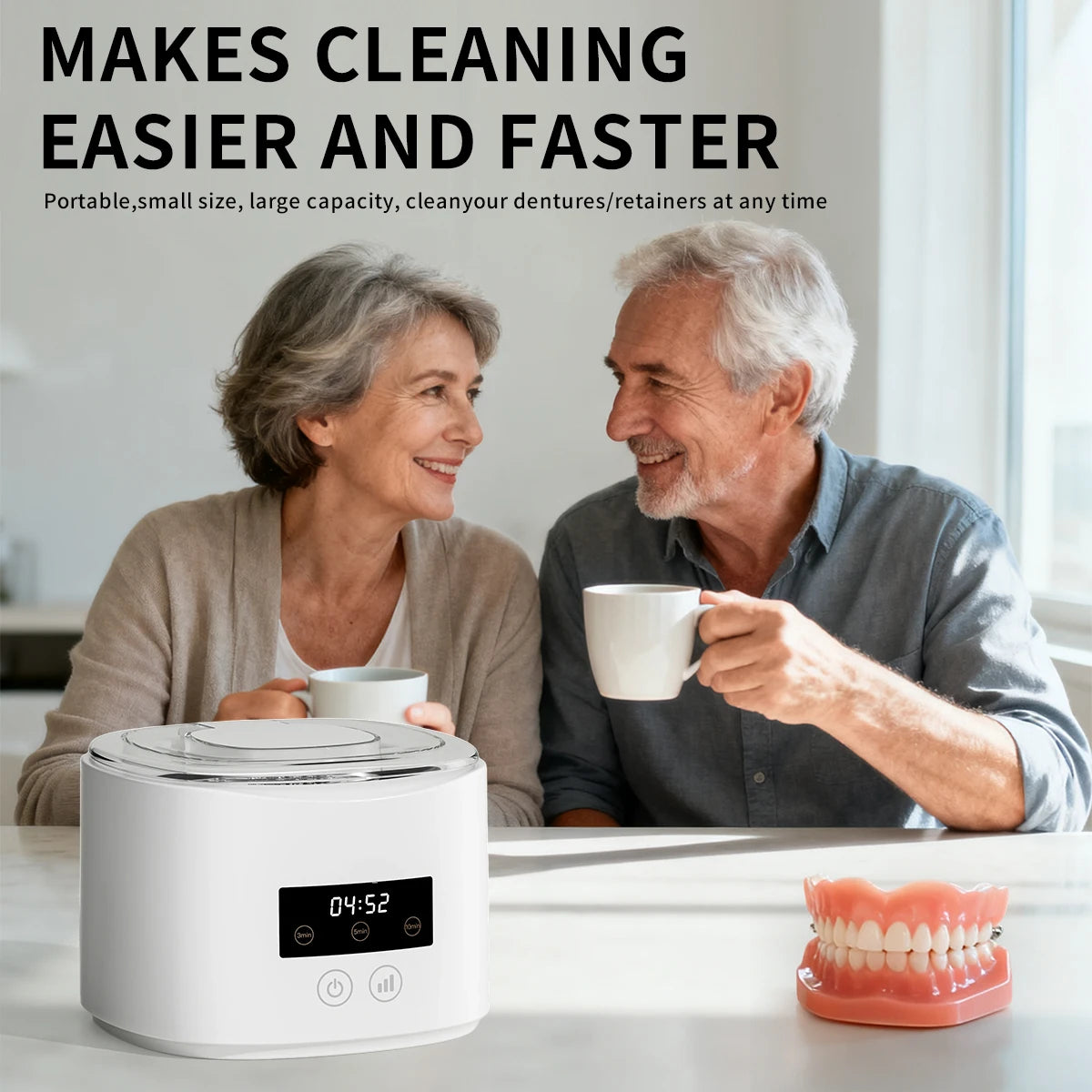 HOMEFISH  Cleaner Multi-Function USB Electric Cleaning Machine for Denture Braces Invisible Retainer Dental Care Box