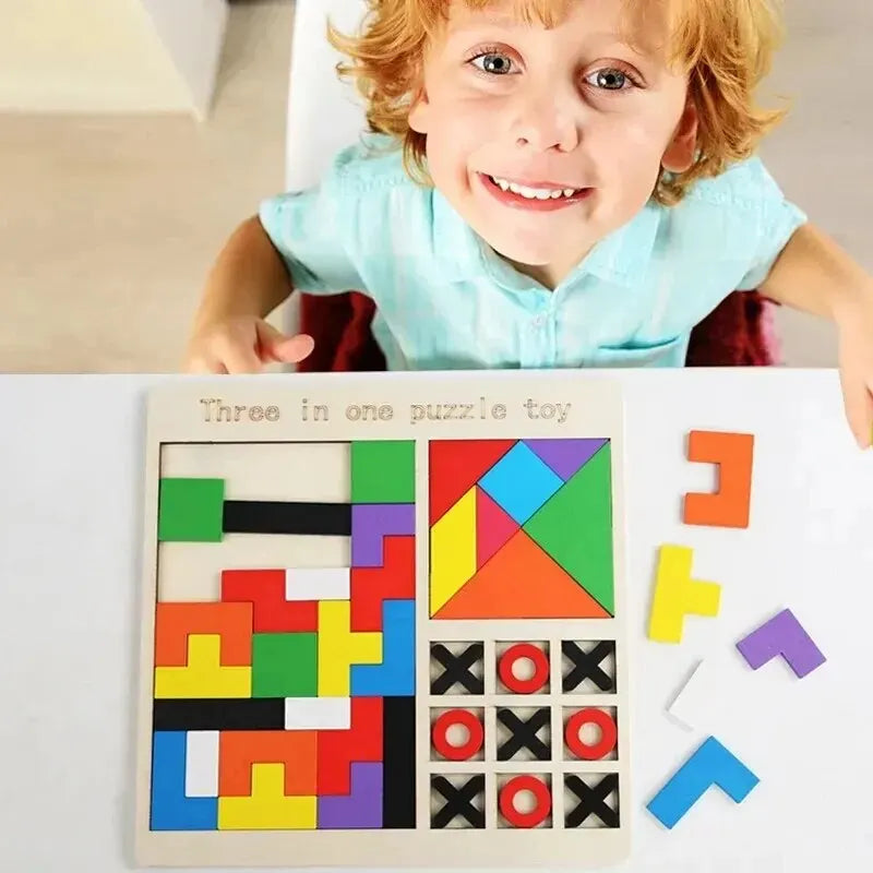 3 In 1 Wooden Puzzles Color Cognitive Sorting Mathematical Calculation Intelligence Puzzle Jigsaw Board For Kids