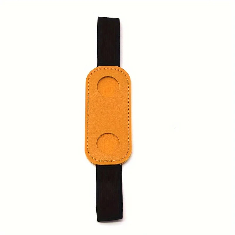 1pc PU Leather Pen Holder with Elastic Band Creative Notebook Pen Protector Sleeve Pen Clip for Office School Supplies