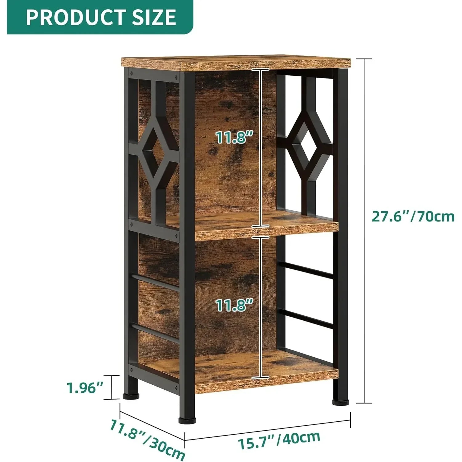 -Small Bookshelf, 3 Tier Farmhouse Bookshelf With Storage,Short Bookshelf For Small Spaces,Mini Shelf Stand,Open Bookcase