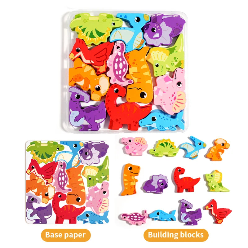 Montessori Toy Wooden jigsaw Puzzle Creative 3D Puzzle for Children's Intelligence Development Ealy Educational Toy For Children