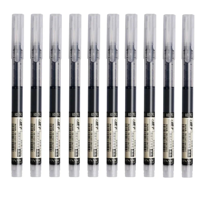 3/6/10Pcs Exam Signature Gel Pen 0.5mm Black Blue Ink School Office Student Ballpoint Straight Pens Writing Stationery School