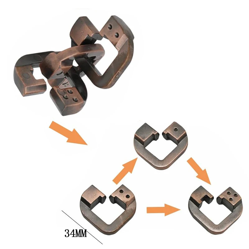 Brother Lock Metal Puzzles Brain Teasers for Adults Kids Boys Girls Mind IQ Logic Test Disentanglement Educational Toys Games