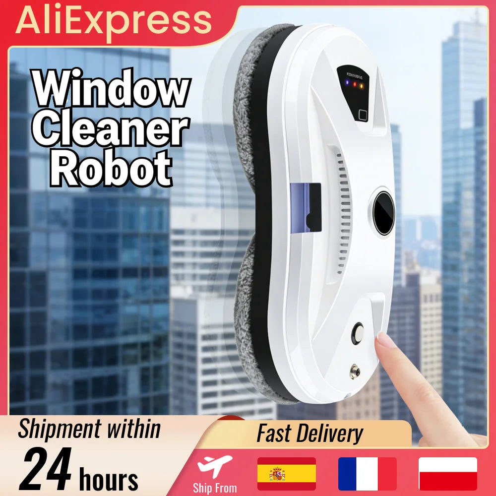 5600PA Ultra Thin Robot Vacuum Cleaner Window Cleaning Robot Window Electric Glass Automatic Water Spray Remote Control for Home