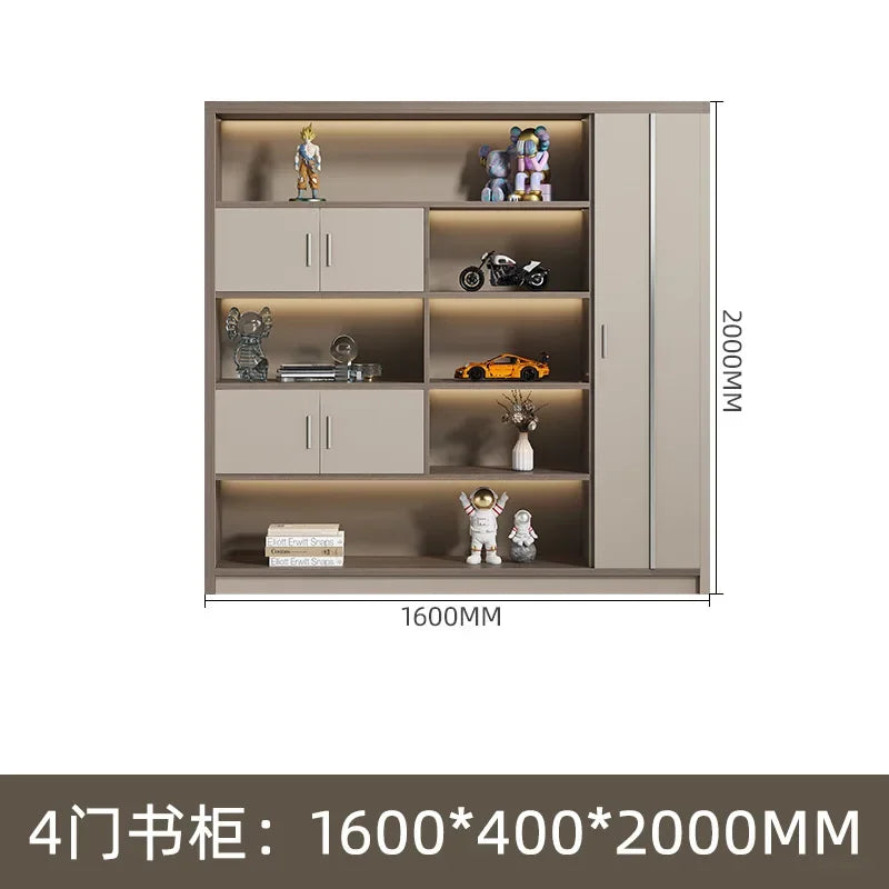 File cabinet boss office background cabinet light luxury wood file data cabinet storage bookcase locker against the wall