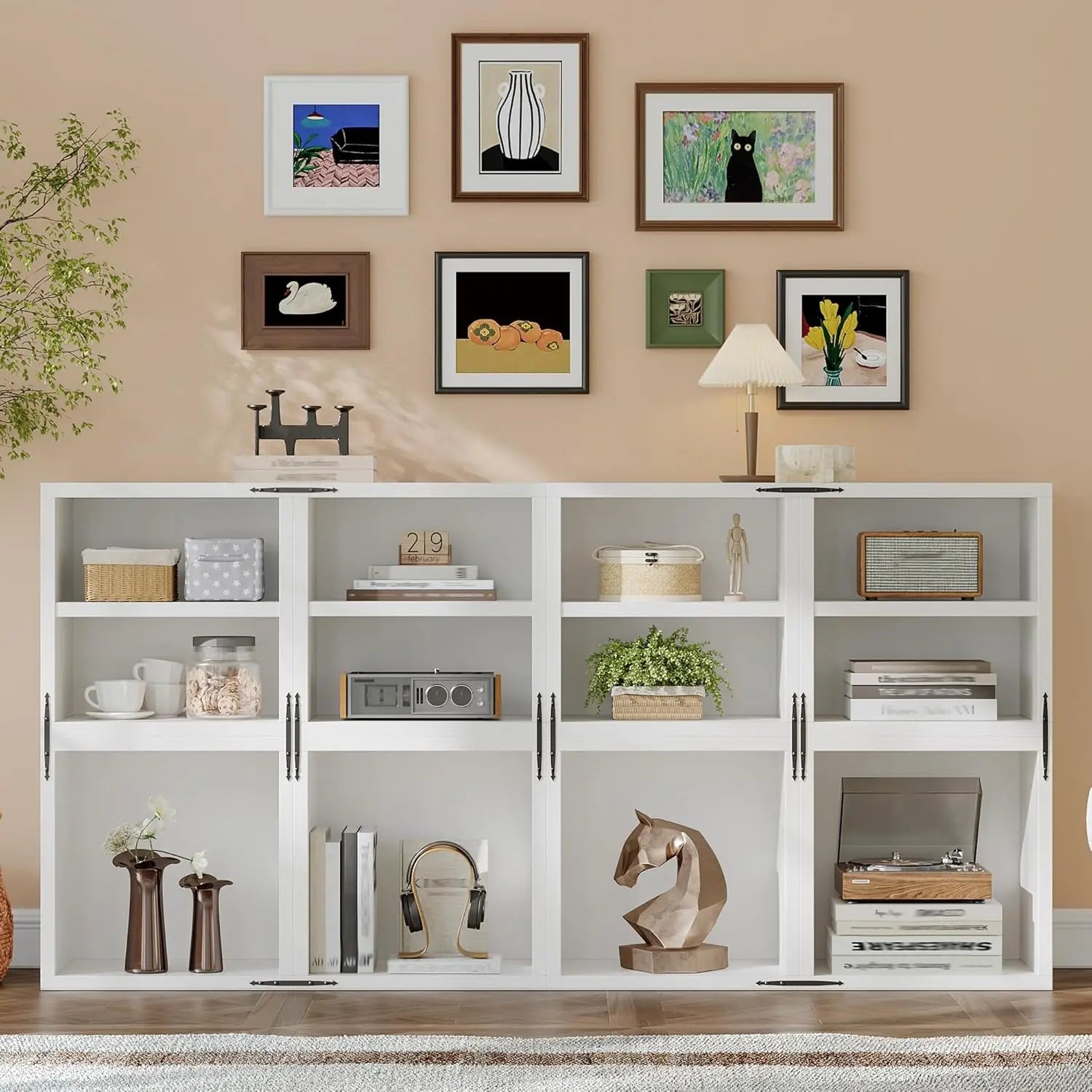 Stackable Cube Storage Organizer Modular Display Bookcase Anti-Tip Cubby for Bedroom Office Dorm 2-Cube White, Customized