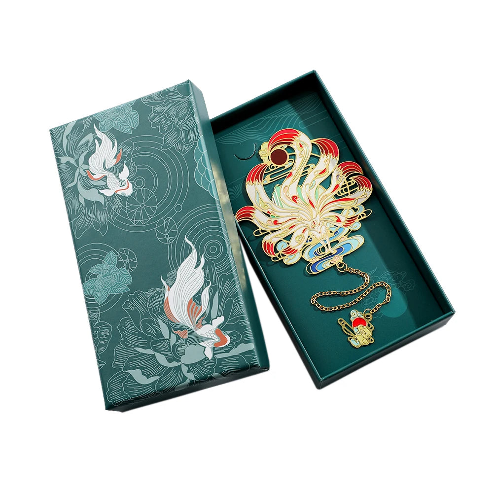 1pc Hollow Metal Bookmarks Chinese Divine Beasts Gift Boxed Reading Markers for Book Lovers Girls Book Accessories Gifts
