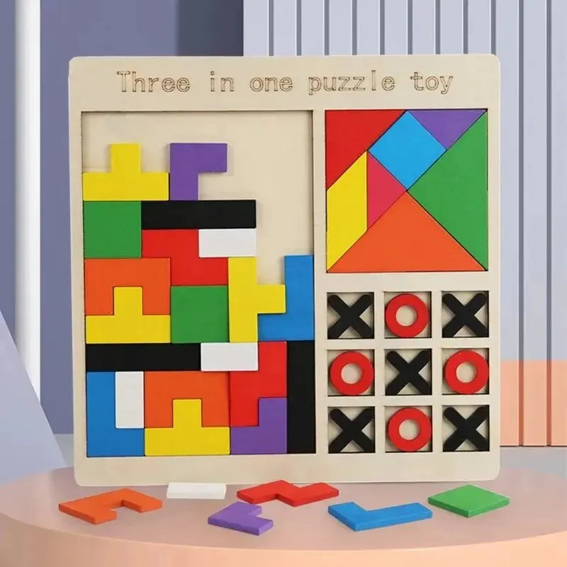 3 In 1 Wooden Puzzles Color Cognitive Sorting Mathematical Calculation Intelligence Puzzle Jigsaw Board For Kids