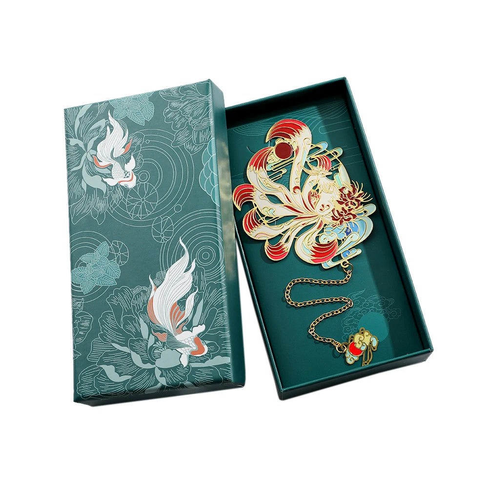 1pc Hollow Metal Bookmarks Chinese Divine Beasts Gift Boxed Reading Markers for Book Lovers Girls Book Accessories Gifts