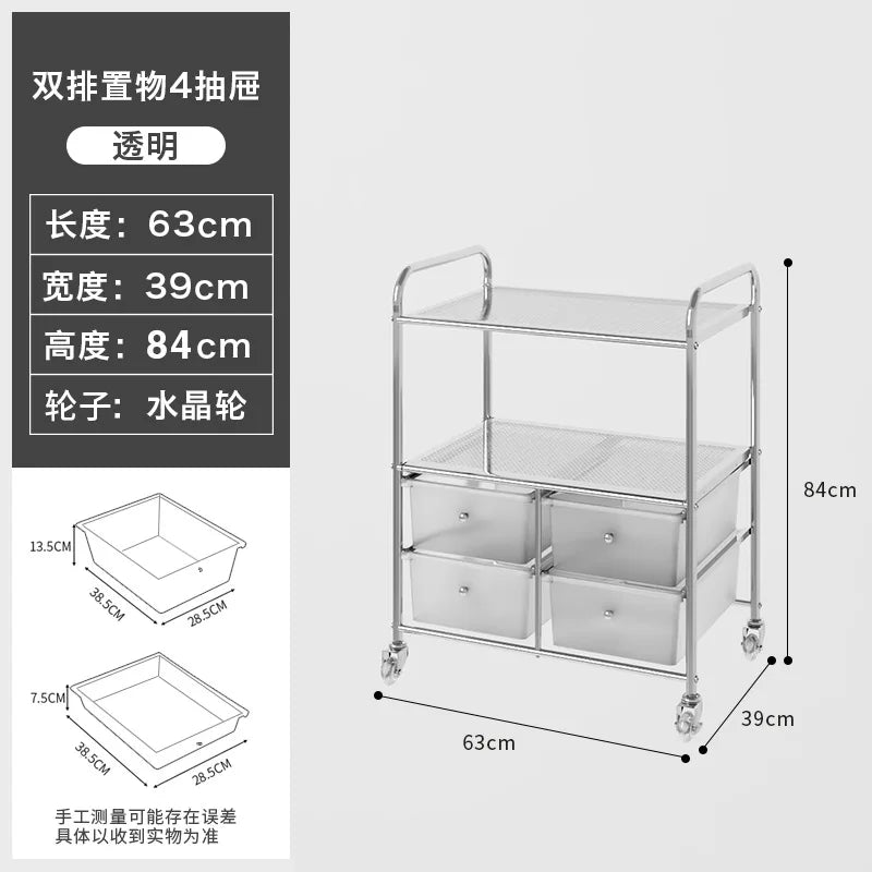 Household storage cabinets Multi-layer drawer lockers Cosmetics shelves Sundries Living room removable storage cart