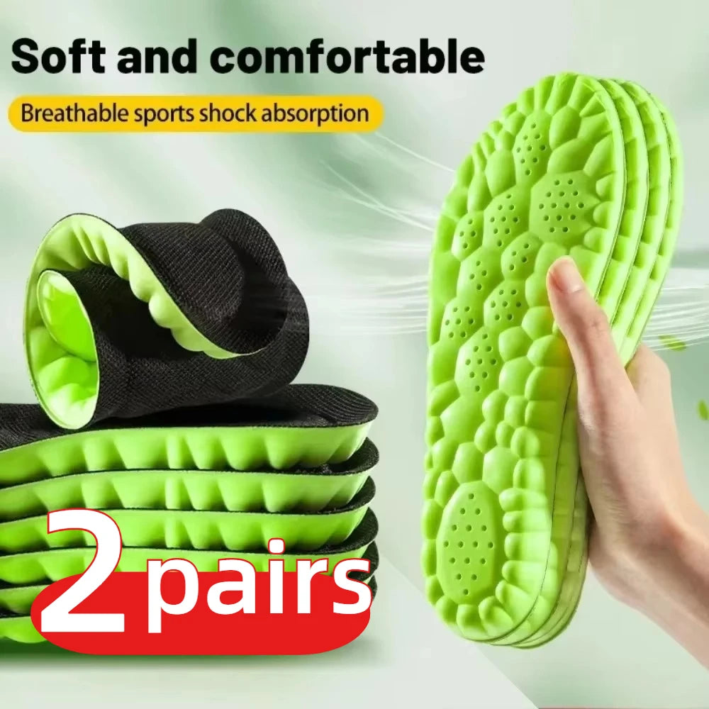 2026 4D Sport Insole Super Soft Shoes Sole Pads for Feet Shock Absorption Baskets Shoe Sole Arch Support Orthopedic Inserts