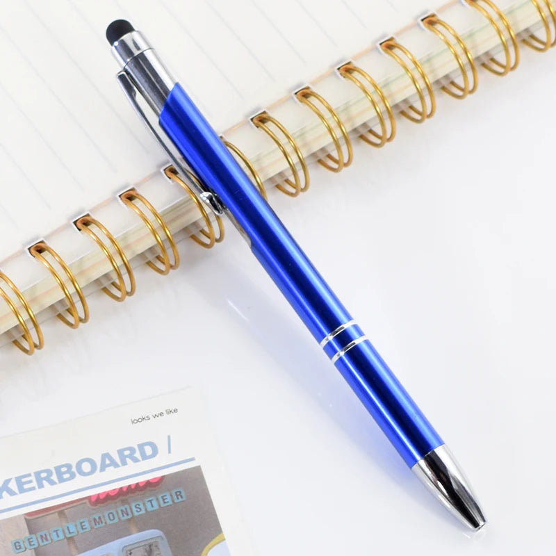 5Pcs Customized Logo Metal Ballpoint Pen Personalized Engraving Name Student Teacher Gift TouchScreen Stationery Office Supplies