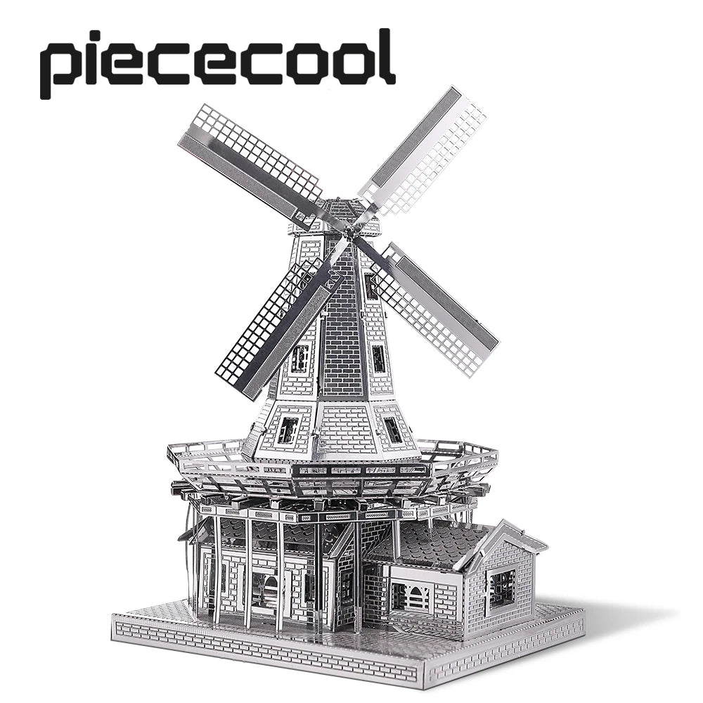 Piececool 3D Metal Puzzles Dutch Windmill Assembly Model Kits for Adult DIY Toys Building Kit Jigsaw Teen Gift
