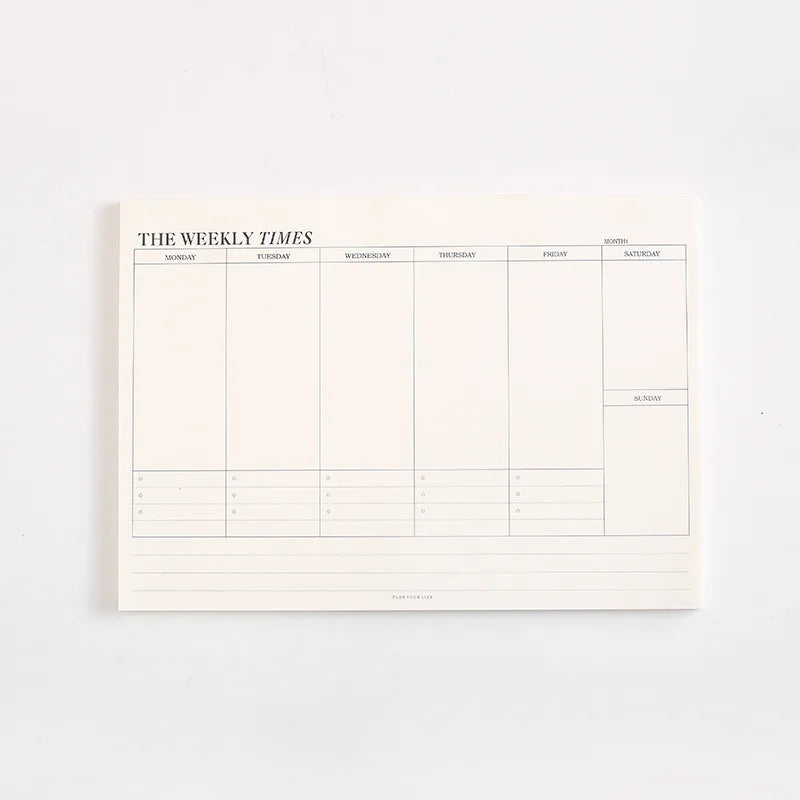 Weekly Planner Monthly Undated Agenda A5 Notebook Schedules Study Planner Korean Stationery Office School Supplies