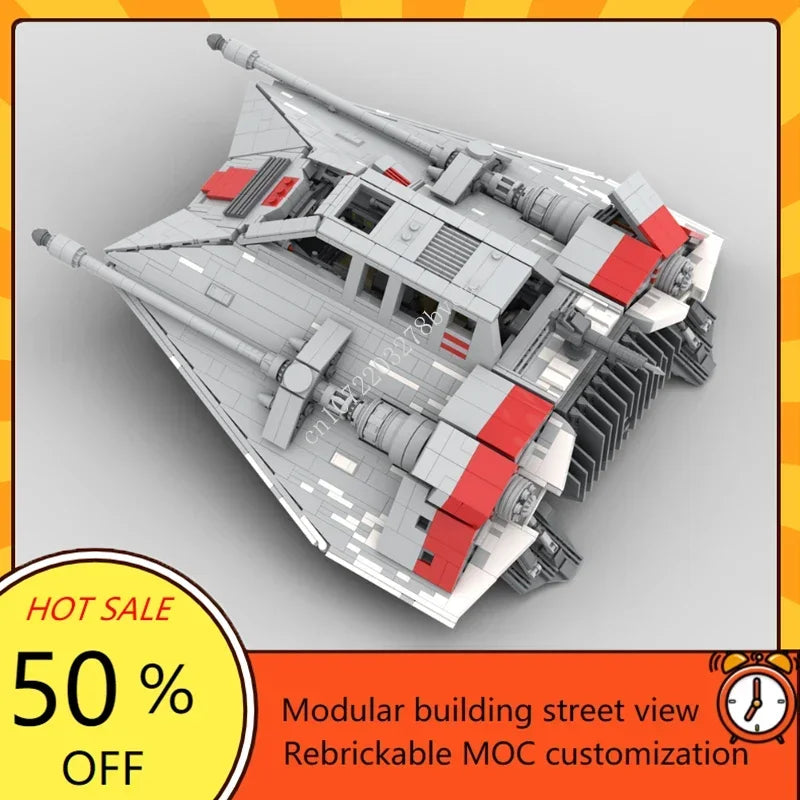 2365PCS MOC Space Battle T-47 Snowspeeder Fighter Model Custom Puzzles Technology Educational DIY Creative Assembly Toy Kid Gift