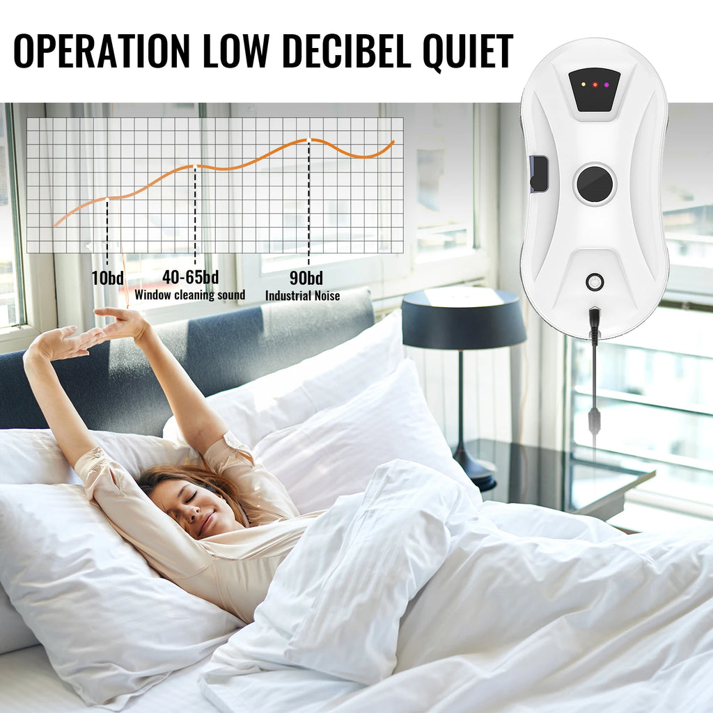 Window Cleaner Robot With Ultrasonic Water Spray 5600Pa Suction Automatic Water Spray Remote Control For Window Tile Wooden Door