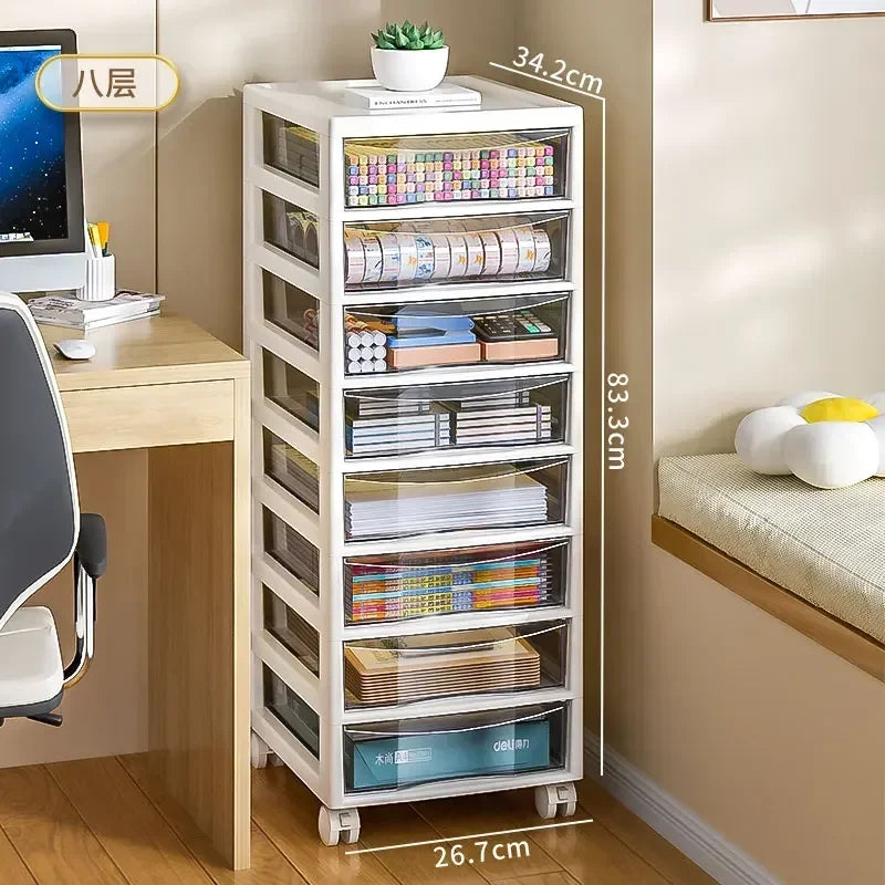 Moisture Proof File Cabinet for Students Office Storage Bin Anti Slip A4 Drawer Wear Resistant Stationery Rack Durable