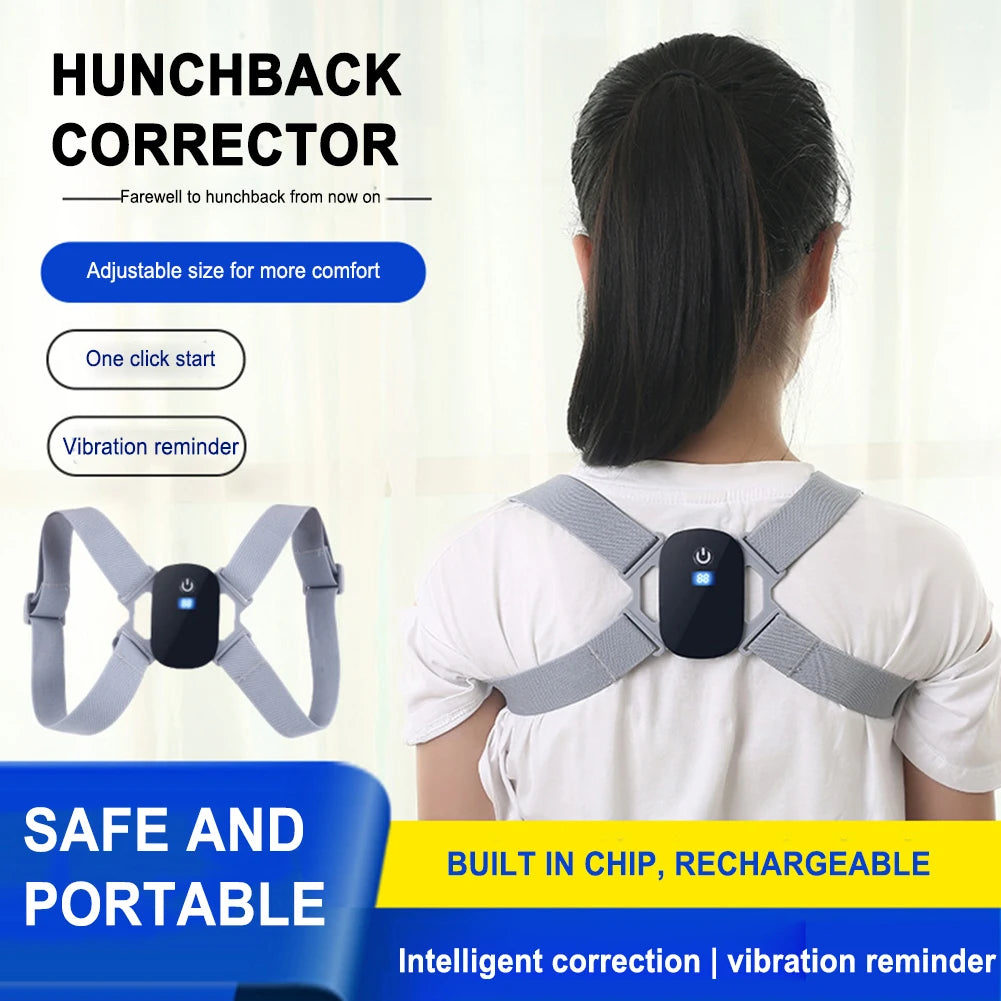 8-shaped Shoulder Training Corrector Smart Sensor 400mAh Back Correction Belts Vibration Reminder Adjustable for Children Adults
