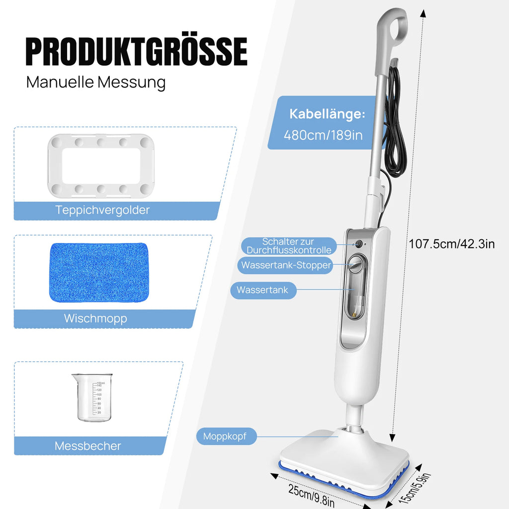 1500 W high temperature steam mop tiles and hardwood floor cleaner removes dust slime and stubborn stains