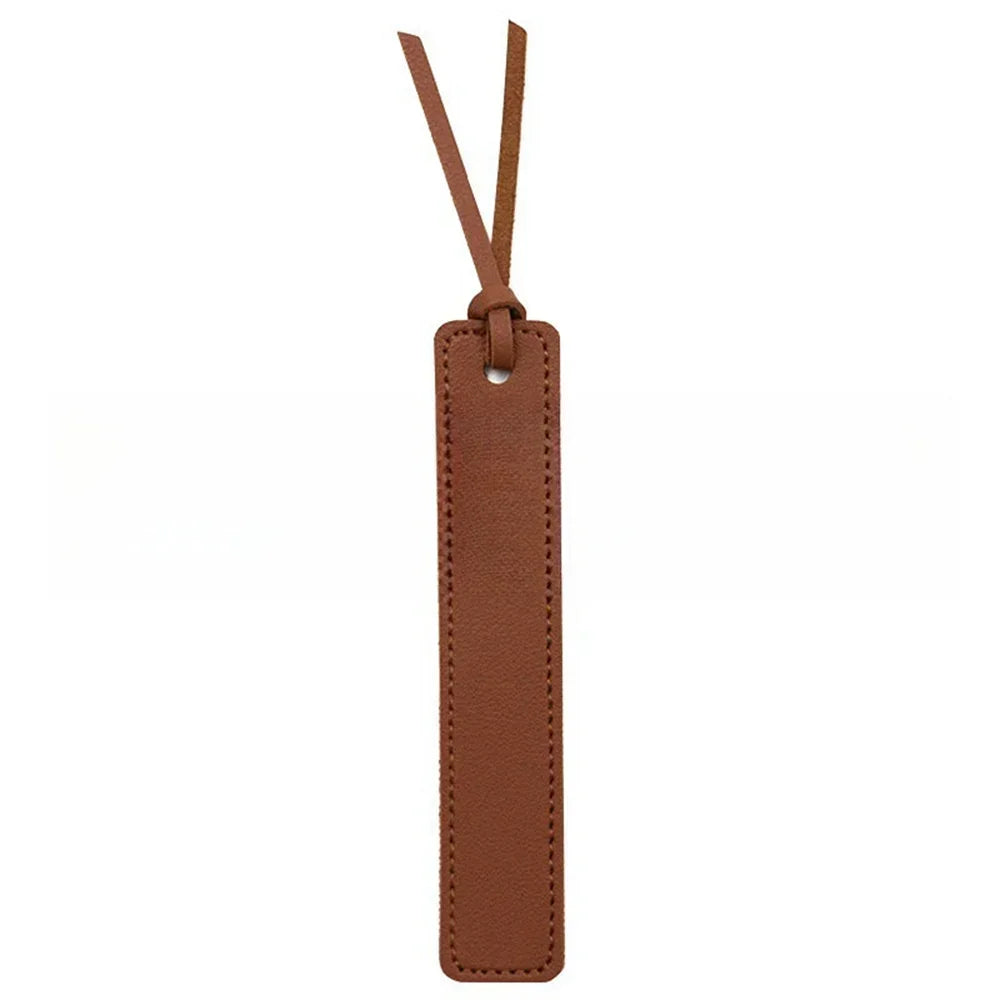 Fashion Solid Color Leather Book Mark Tag Read Marks Reader Pager Bookmark Holder Office Stationery Supply Teacher Gift