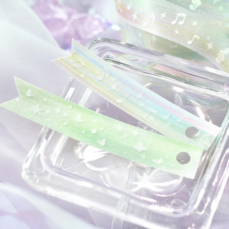 15mm * 3m Kawaii Ins Sparkling PET Tape Creative Collage DIY Scrapbooking Material Aesthetic Masking Tape