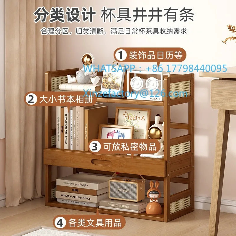 Desktop Bookshelf Shelf Desktop Office Computer Storage Rack Simple Multi-layer Small Bookshelf Home Bookcase Storage