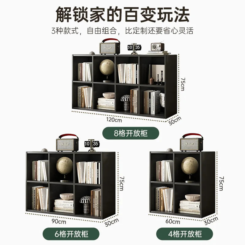 Kalek lattice cabinet free combination bookshelf floor shelf household living room wall low cabinet bookcase eight cabinets