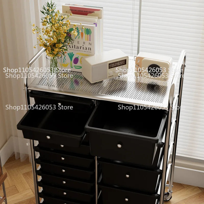 Household storage cabinets Multi-layer drawer lockers Cosmetics shelves Sundries Living room removable storage cart