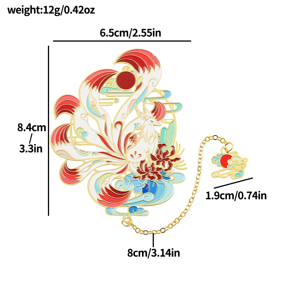 1pc Hollow Metal Bookmarks Chinese Divine Beasts Gift Boxed Reading Markers for Book Lovers Girls Book Accessories Gifts
