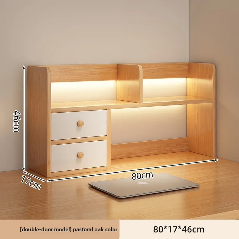 Firm Desktop bookshelf shelf bedroom office table small multi-layer shelf living room desk storage simple bookcase