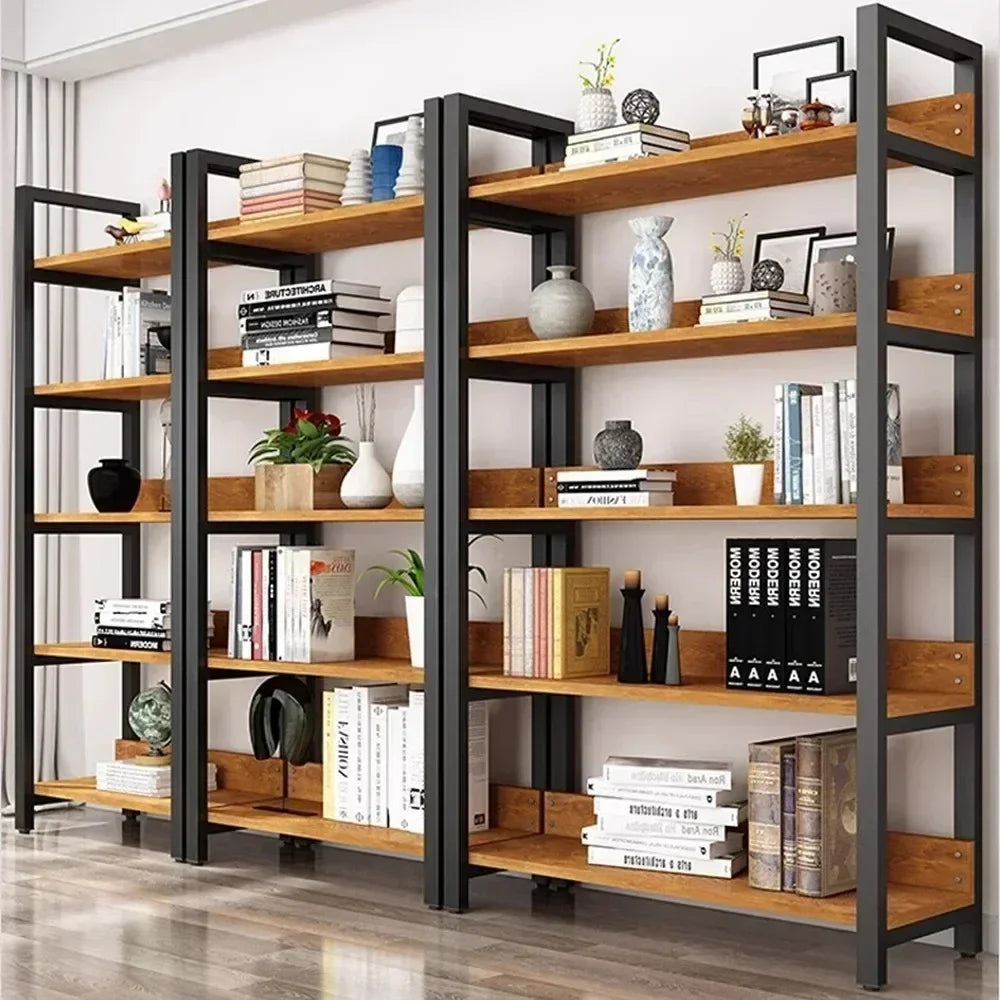 A Bookcase storage rack Room Storage Shelf Iron Art Room Office decoration Display Shelf Bookcase INS Minimalist and modern