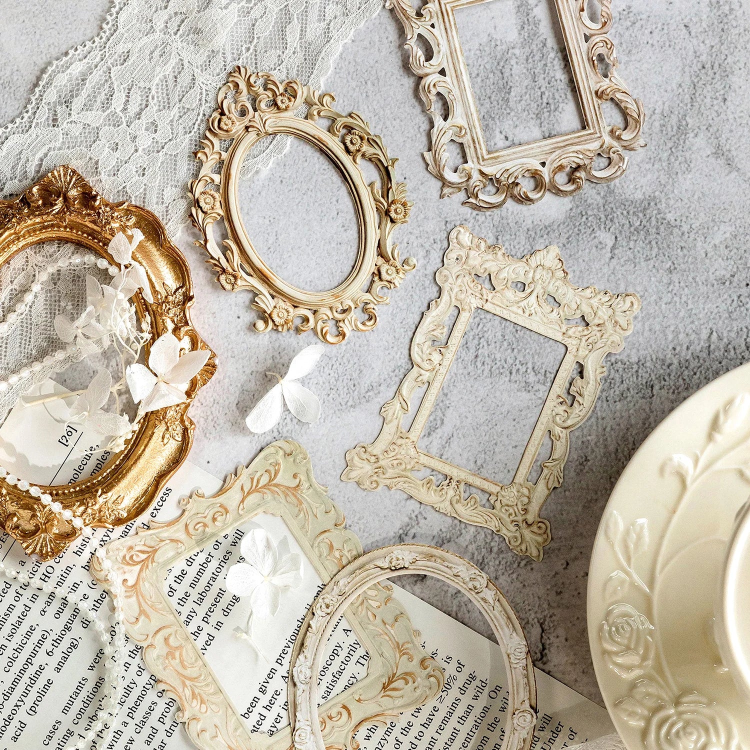 10pcs/pack Creative Embossment Frame Planner Journal Decoration Material Paper Photo Album Scrapbooking diy Boarder Trim