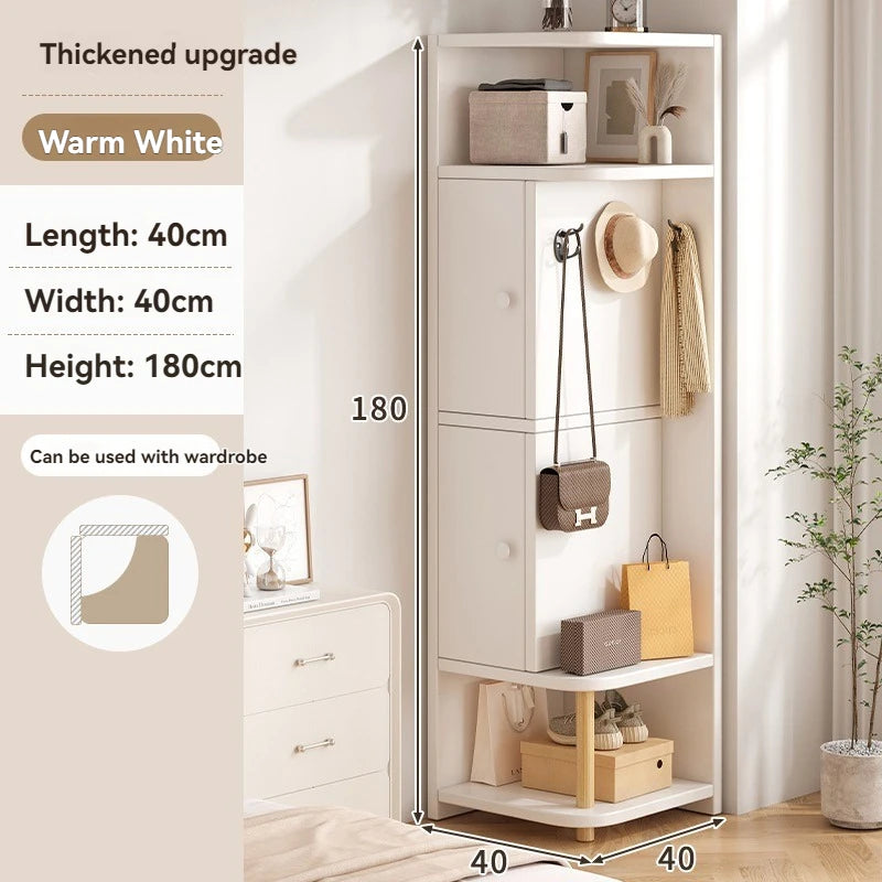 Corner storage cabinet for home use, simple foyer, coat rack, corner wall display cabinet, floor standing bookshelf, bedroom sid