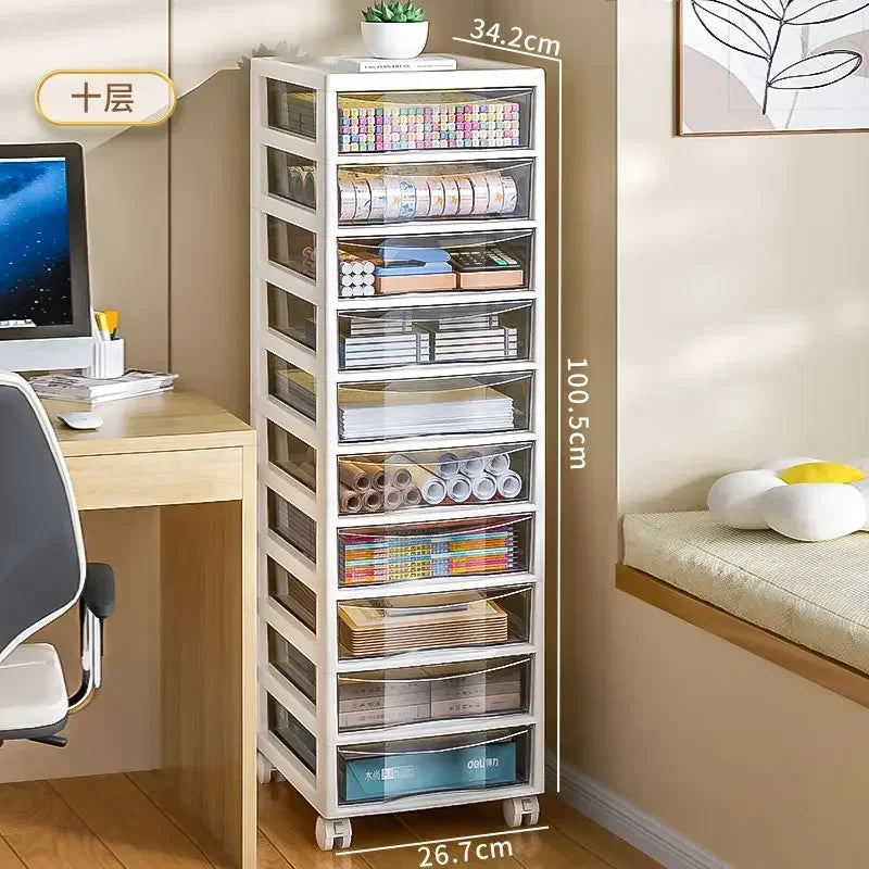 Moisture Proof File Cabinet for Students Office Storage Bin Anti Slip A4 Drawer Wear Resistant Stationery Rack Durable
