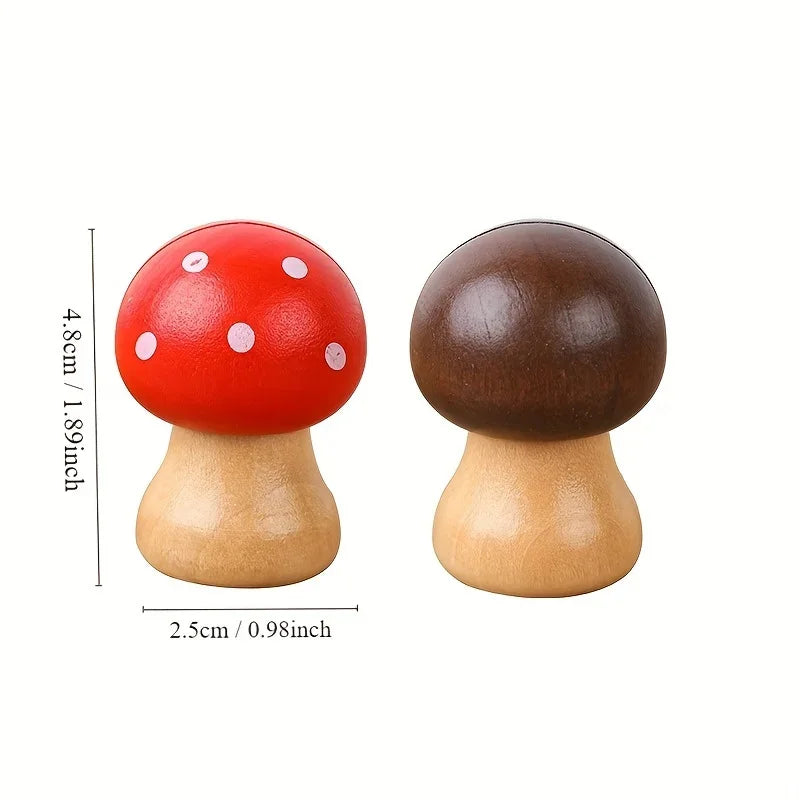 Wooden Mushroom Memo Clips Photo Holder Office Message Note Holder Cute School Desk Organizer