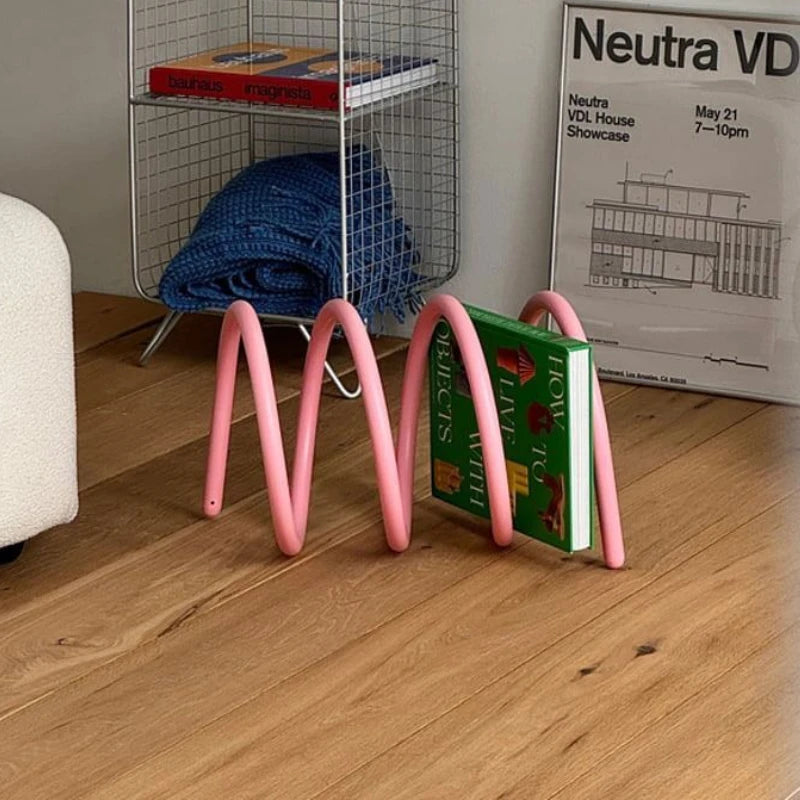 Modern Nordic Desktop Bookcase Minimalist Tabletop Book Rack Storage Shelf for Living Room Office Small Corner Bookshelf Desk
