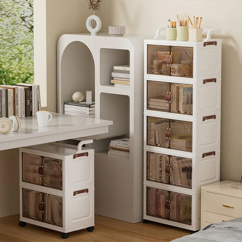 Foldable Home Storage Cabinet for Bathroom And Kitchen Multi-layer Floor-standing Shelf Desktop Organizer for Living Room Gap