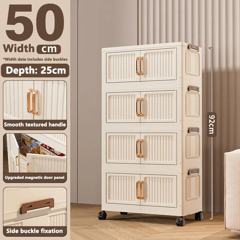 Thickened MultiFunctional Storage Cabinet with Double Doors for Home Living Room Multiple Layers Room Organizer for Miscellaneou
