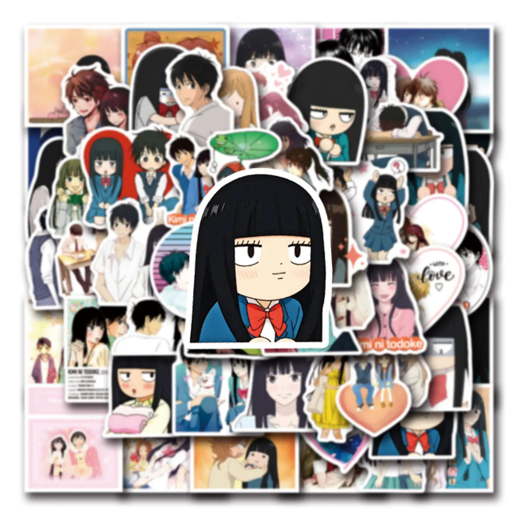 55Pcs Cartoon Kimi Ni Todoke Graffiti Stickers DIY Suitcase Phone Luggage Skateboard Waterproof Decals Kids Toy