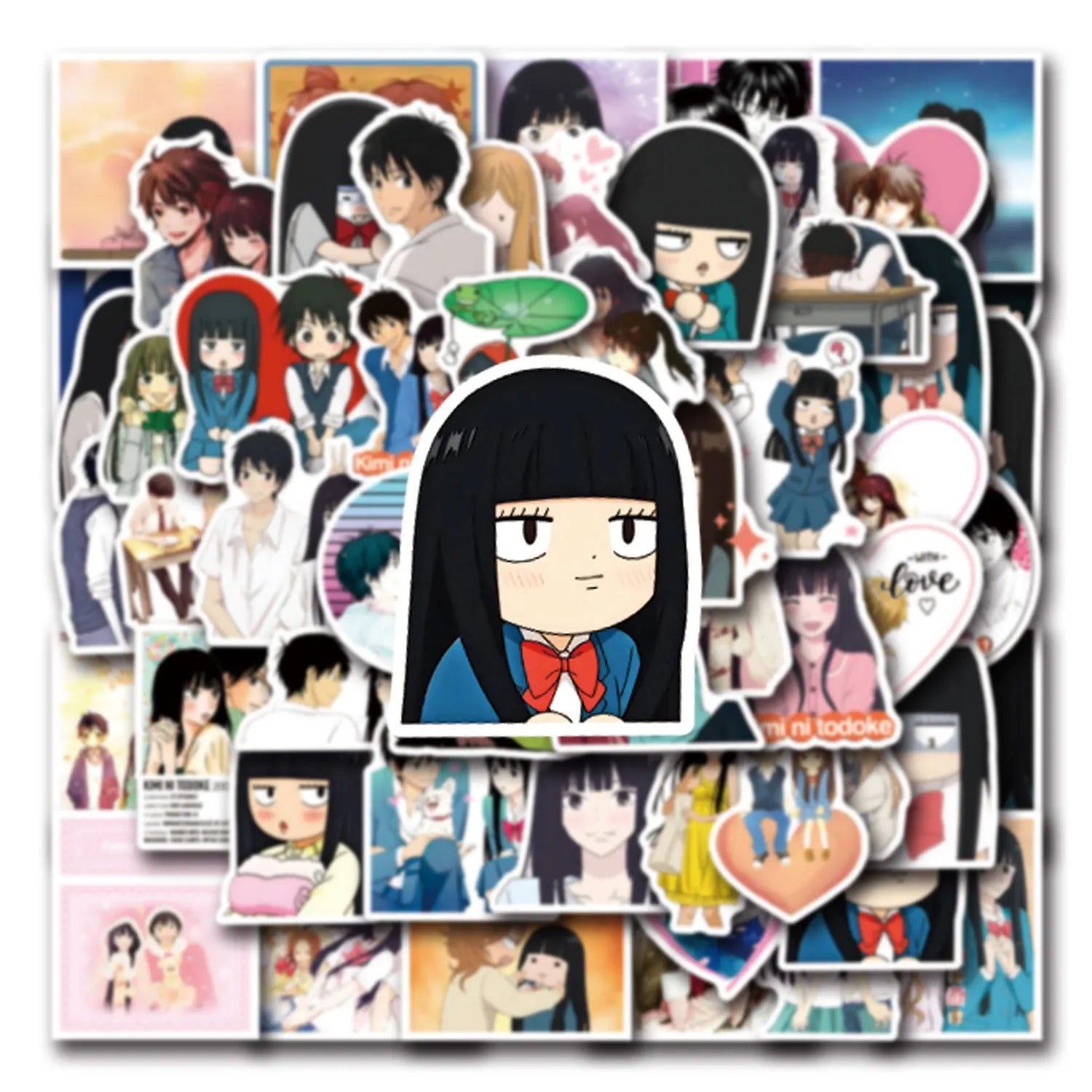 55Pcs Cartoon Kimi Ni Todoke Graffiti Stickers DIY Suitcase Phone Luggage Skateboard Waterproof Decals Kids Toy