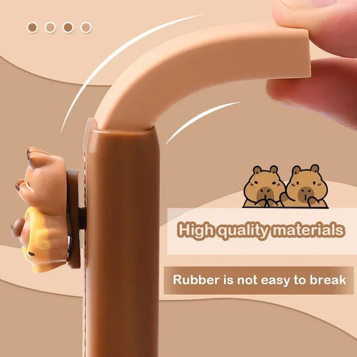 1/4Pcs Push Pull Kapibala Capybara Eraser Cute Soft 4B School Supplies Clean Mess Free Stationary Student Supplies