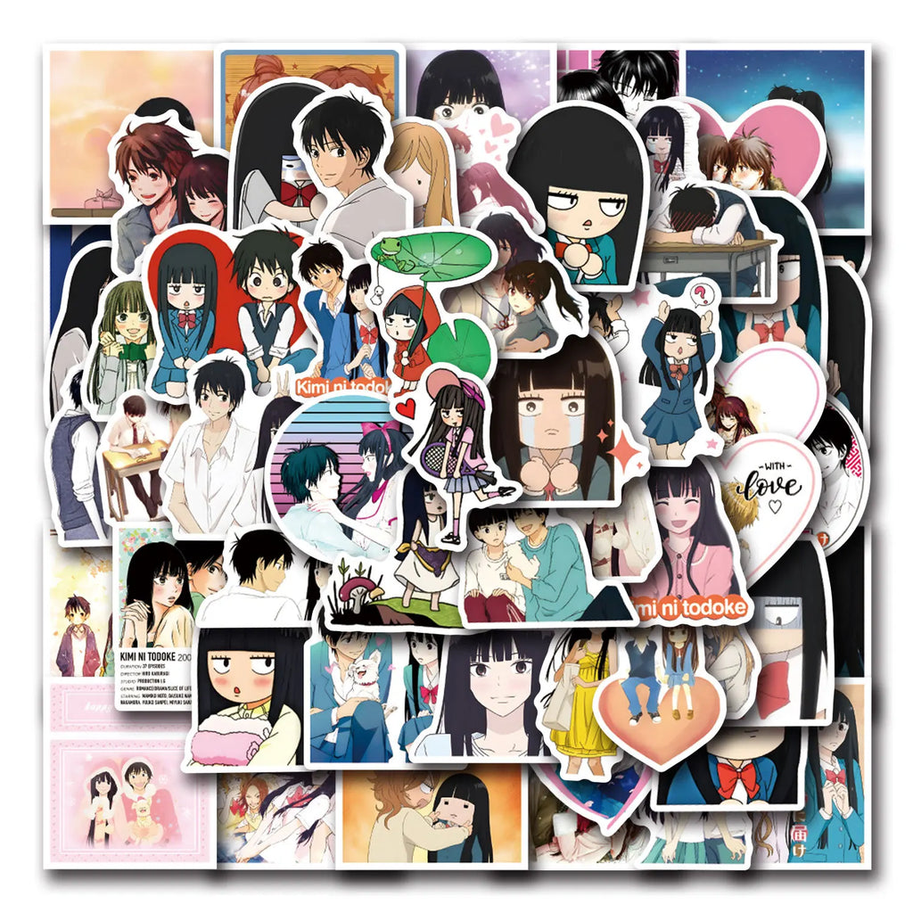 55Pcs Cartoon Kimi Ni Todoke Graffiti Stickers DIY Suitcase Phone Luggage Skateboard Waterproof Decals Kids Toy
