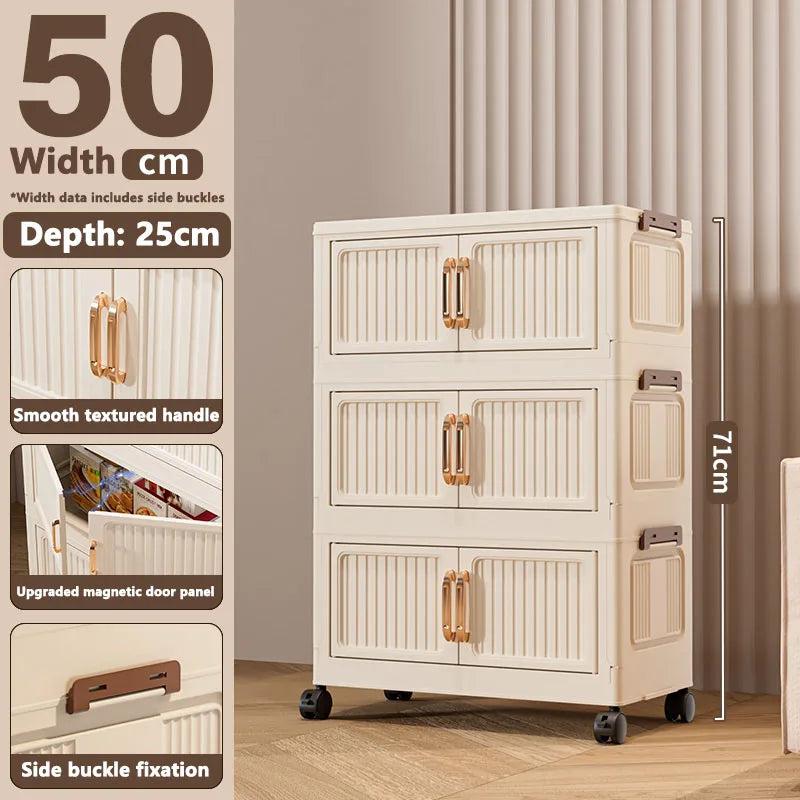 Thickened MultiFunctional Storage Cabinet with Double Doors for Home Living Room Multiple Layers Room Organizer for Miscellaneou
