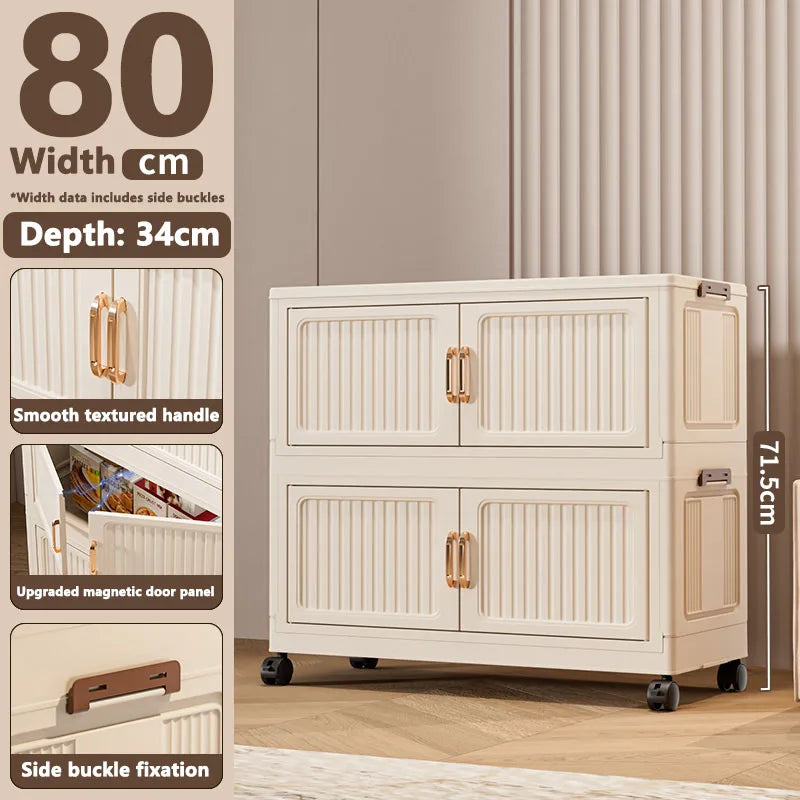 Thickened MultiFunctional Storage Cabinet with Double Doors for Home Living Room Multiple Layers Room Organizer for Miscellaneou