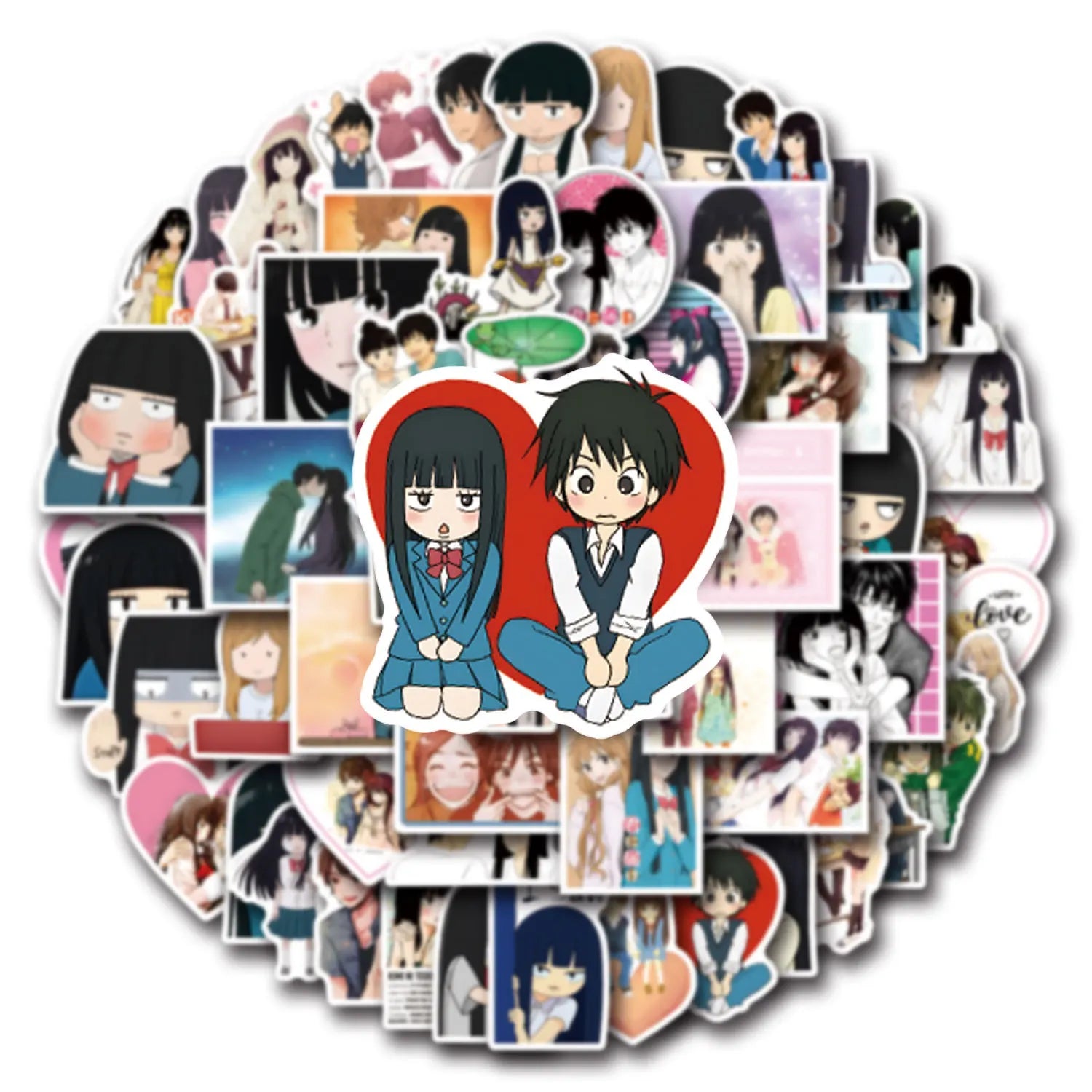 55Pcs Cartoon Kimi Ni Todoke Graffiti Stickers DIY Suitcase Phone Luggage Skateboard Waterproof Decals Kids Toy