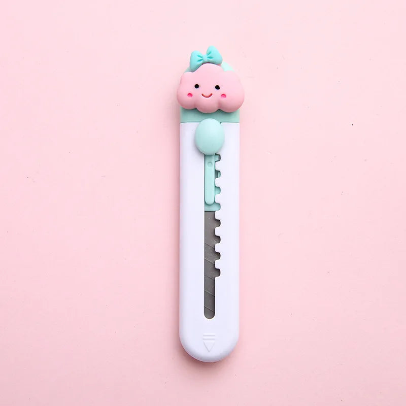 Mini Cute Art Knife Portable Parcel Unpacking Knife Office Paper Cutting Hand Knife Student Stationery Supplies