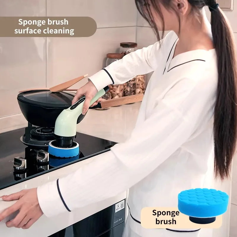 Cordless Spin Scrubber Electric Multipurpose Cleaning Brush for Kitchen Bathroom Toilet - Household Hair Brushes And Mops