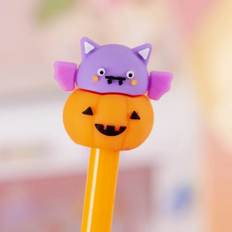 1-6-36 Pieces Stationery Cute Cartoon Halloween Pumpkin Cushaw Gel Pen Creative