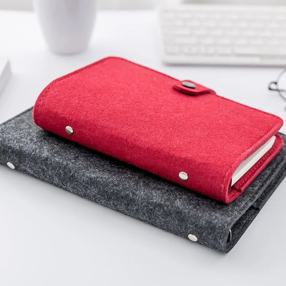 A5 A6 New Office Supplies Stationery Travel Diary Portable Diary Felt Notebook Felt Shell Ring Binder