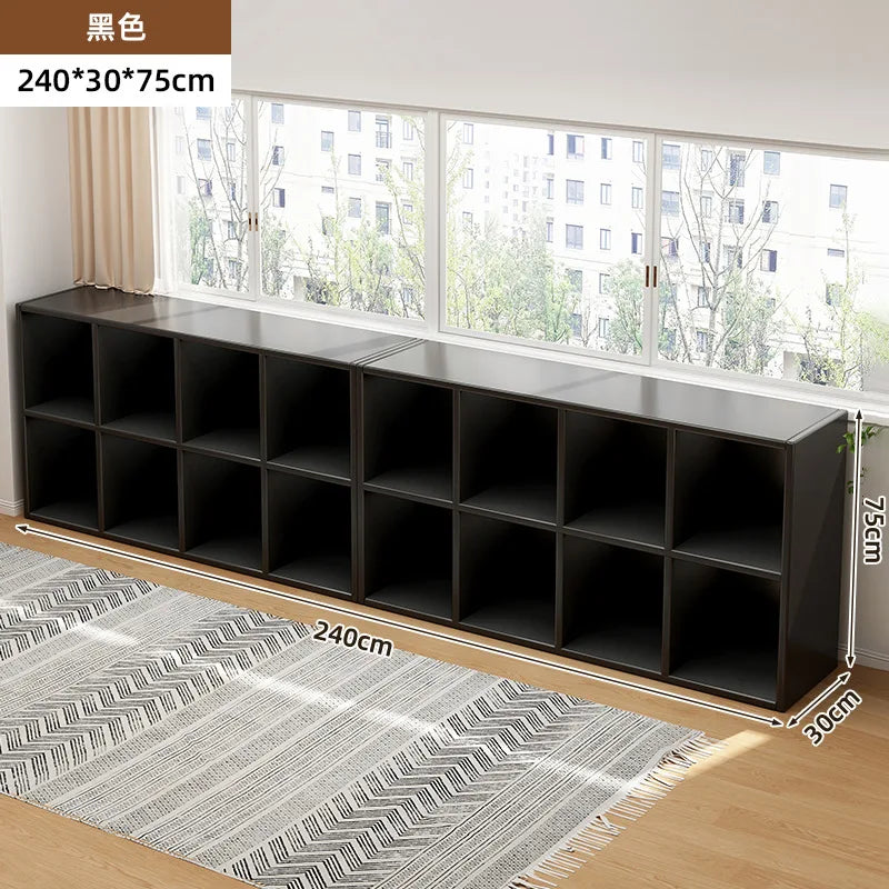 Kalek lattice cabinet free combination bookshelf floor shelf household living room wall low cabinet bookcase eight cabinets